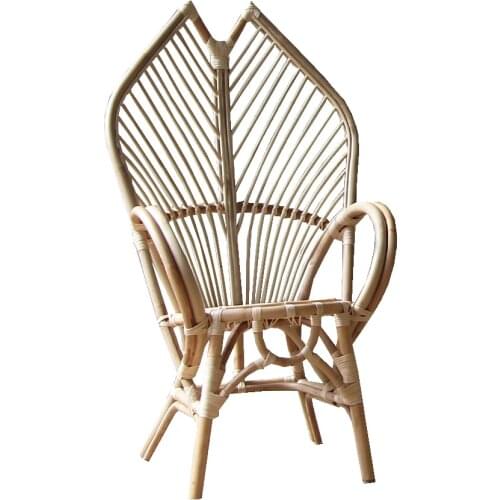 Zq Small Forest Handmade Rattan Chair Vintage Natural Real Rattan Pure Rattan Single Armchair