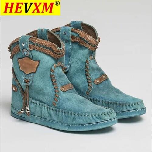 2021 Women Ankle Boots Flats Gladiator Soft Light Shoes Woman Chaussures Femme Zapatos Mujer Sapato Vintage Cloth Booties