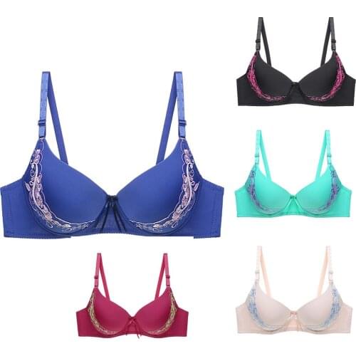 Sexy Bra Plus Size Lingerie Femme Push Up Bra Embroidery Brassiere Bralette C D Large Cup Big Size Underwire Bras For Women