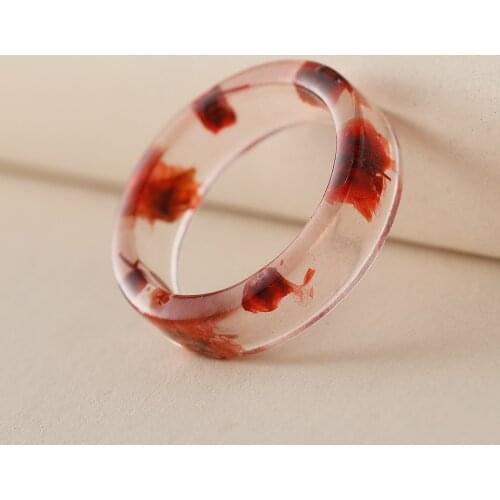 Fashion Retro Personality Ring Flame Pattern Transparent Plastic Ring Simple Fashion Ring for Women New Arrival Jewelry Gift