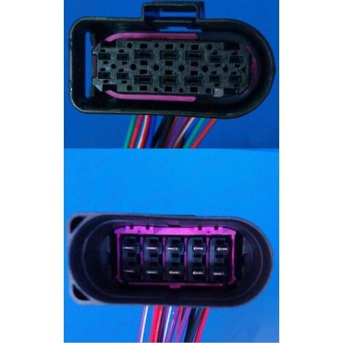 1pcs 10 Pin Male And 1pcs 14 Pin Female Headlight Lamp Connector Plug Wire Cable Pigtail For VW Jetta Passat AUDI A4 A6L Q5 Q7