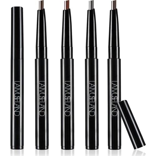 1pc Auto-rotating Eyebrow Pencil 4 Colors Mini Portable Water-proof & Sweat-proof Long-lasting & No Blooming Natural Eyebrow Pen