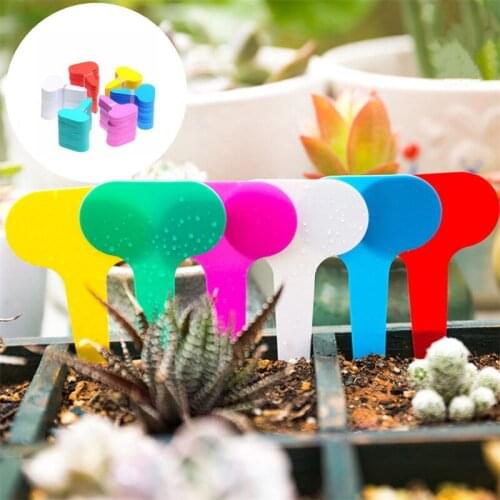 100PCS Plant Tags T-type Garden Nursery Label PP Plastic Plant Tags Set Markers Nursery Pots Seedling Labels Tray Mark Tools