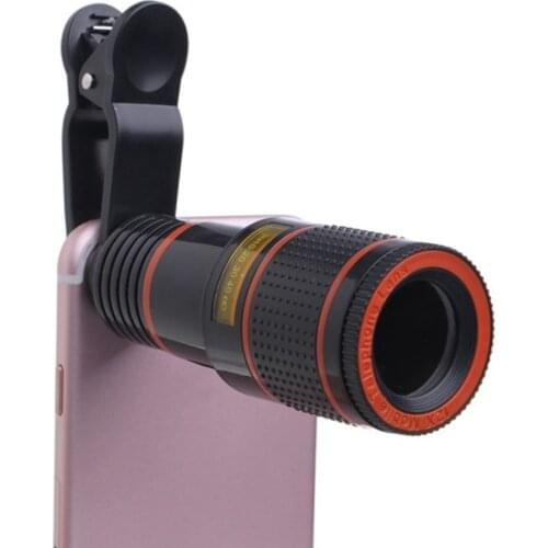 12X Long Focus Optical Zoom Adjustable Mobile Phone Lens External HD Camera Lens Mini Clamp Type Auxiliary Shooting Lens