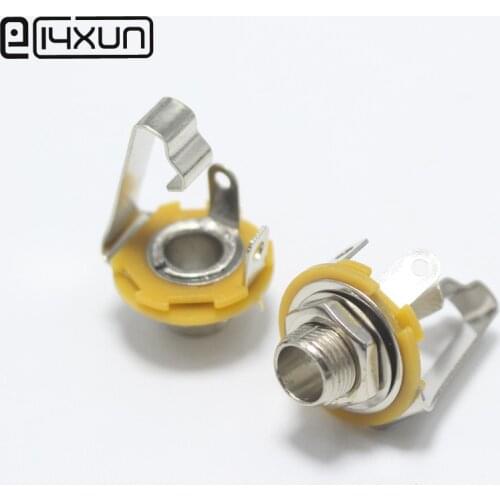 2pcs 6.35mm / 6.5mm Mono Electric Bass Guitar Jack Audio AC/DC Input Socket for Electric Guitar Bass Guit