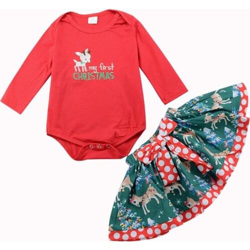 2018 Winter Baby Girl Clothes Long Sleeve Newborn Christmas Outfits Infant Baby Boys Santa Claus Clothing Set D0930