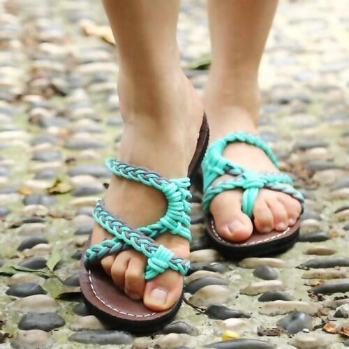 Women Sandals Size 35-43 Summer Shoes Woman Mix Color Flip Flops New Summer Female Shoes Beach Flat Sandals Zapatos Mujer