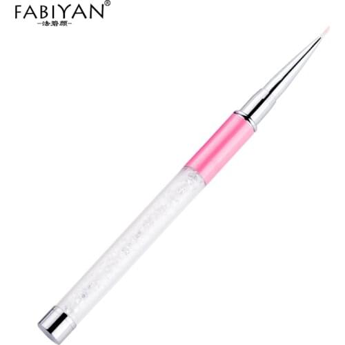 7mm Painting Flower Drawing Line Pen Brush Crystal Rhinestone Acrylic Metal UV Gel Polish 3D Tips Design Tools Nail Art Manicure