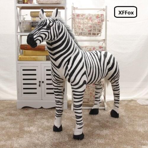 Big plush simulation zebra toy cute standing zebra doll birthday gift about 90x70cm xf0727