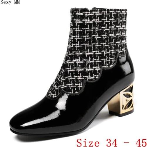 Spring Autumn High Heels Women Ankle Boots Woman Short Boots High Heel Shoes Plus Size 34 - 40 41 42 43 44 45