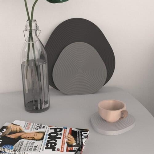 Cement tray silicone mold Geometry storage plate mold Stripe design concrete plate molds silicone molds