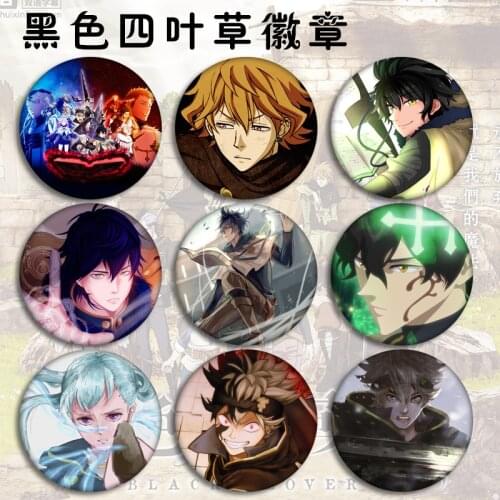 Black Clover Cosplay Badges Asta Brooch Icon Collection Bags Silva Breastpin for Backpacks Clothing brooches
