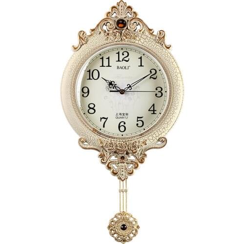 Home European Style Wall Clock Simple Pendulum Silent Living Room Modern Wall Clock Creative Reloj Pared Quartz Clock EF50WC
