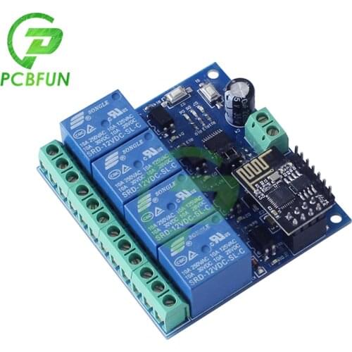 ESP8266 ESP-01 WiFi Relay Module DC 12V 4 Channel Wireless Phone APP Remote Controller Switch Board For IOT/Smart Home