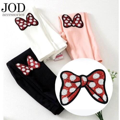 JOD Sequins Embroidered Beads Cloth Patches Iron-on Butterfly Knot Patch Large Ironing Childrens Baby Clothes Applique Stickers
