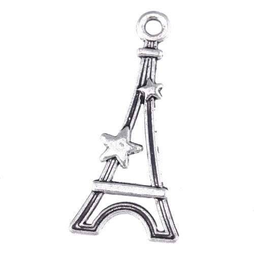 JUYA 30pcs/lot 29x13mm Alloy Tower Shape Charms Pendant for Bracelet Earrings Jewelry Making Supplies DIY Handmade Accessories