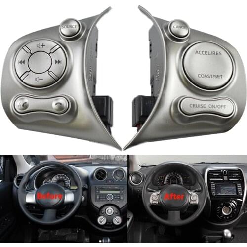 Steering Wheel Button Cruise Control FitFor Nissan March Sunny Remote Switch Audio Volume switch Audio Phone Buttons Car Parts