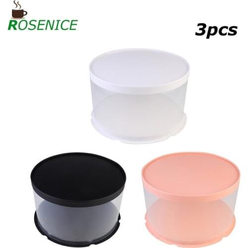 3pcs Cake Boxes Cake Case Plastic Cake Container Bakery Box For 6-inch