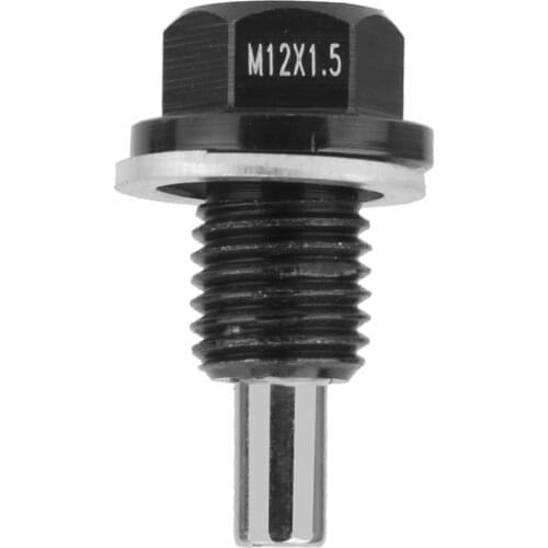 M12x1.5 Magnetic Oil Pan Plug Drain Crush Sump Washer M12*1.5 Black Engine Strong Magnetic Engine Oil pan Drain Plug