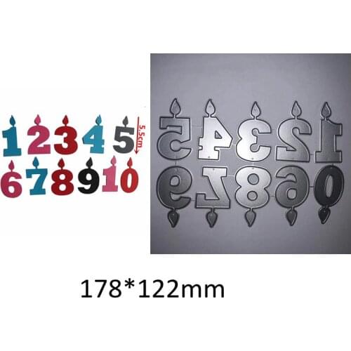 Metal 1-10 Number Digital Frame Cuting Dies Candle Digital Model Scrapbooking Craft Cards Album Decorate Stencils New Die Cut