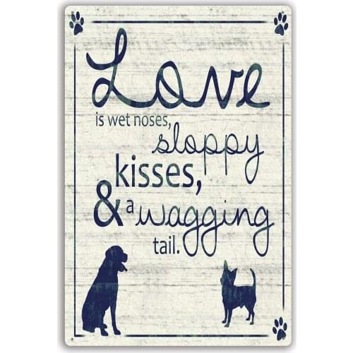 Cute Dogs Tin Sign Poster Metal Sign Wall Art Decor, Public Sign, Decoration Sign for Fence Lawn Garden Yard for Women Friends