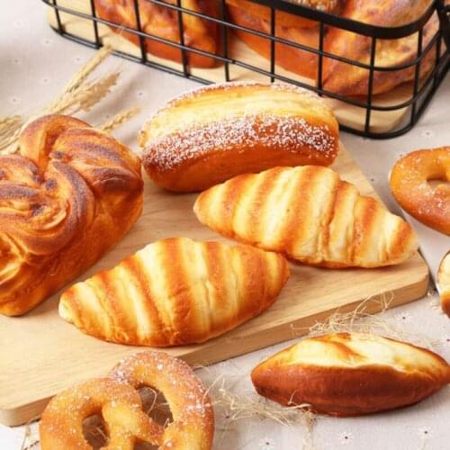 Soft Bread Artificial bread Fake food squishy PU Simulation Bread decor Model Soft Bread Fake Cake Bakery Photography props