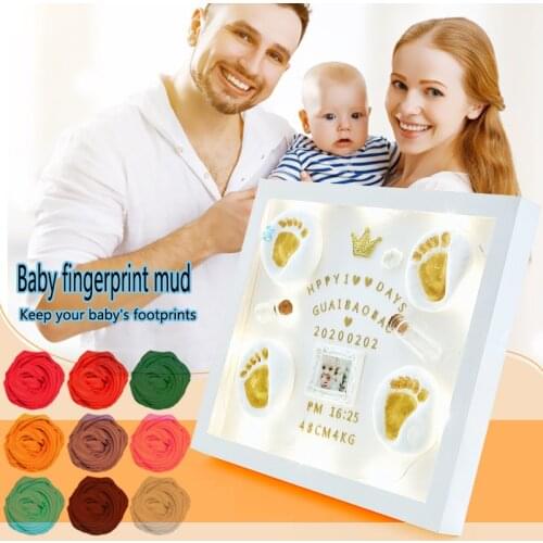 Baby Hand and Foot Print Set Baby Fingerprint Care Air-dried Soft Clay Die-cast Parent-child Fingerprint Childrens Fun Toys