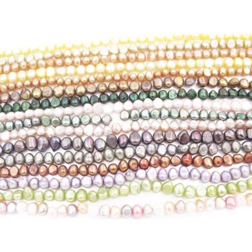6mm-7mm Real Freeform Pearl Loose Beads stone Choose Color 14" Long Strand