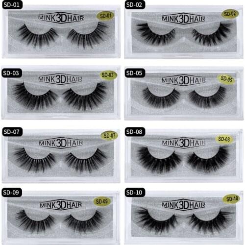 SD01 mink lashes 3D stereo thick false eyelashes Europe and the United States hot models mink eyelashes