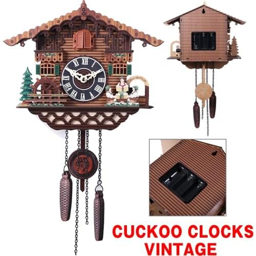New Cuckoo Clock Vintage Cuckoo Wall Alarm Clock Nordic Style Wall Watch Home Decor Living Room Bird Bell Clock Bird Pendulum