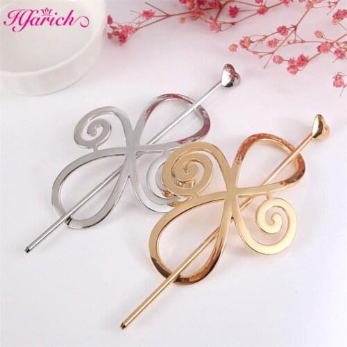 New Alloy Jewelry Hollow Curved One-Word Hairpin Simple Hair Clip Hair Comb Plate Hair for Women Bride Wedding Hair Accessories