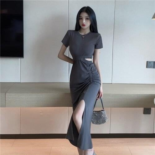 Bodycon Dress Woman Black Hollow Out Summer Style Korean Clothes Fashion Slim Party Dresses Evening Elegant Female Chic New