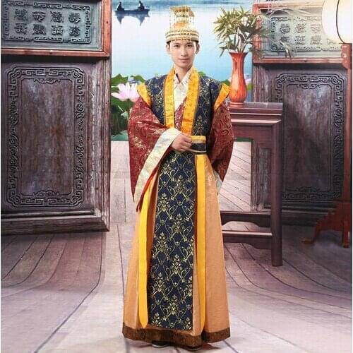 Ancient Chiense Prime Minister Wide Sleeve Chinese Male Hanfu Tang Suit Cosplay Clothes Emperor Clothes for Men
