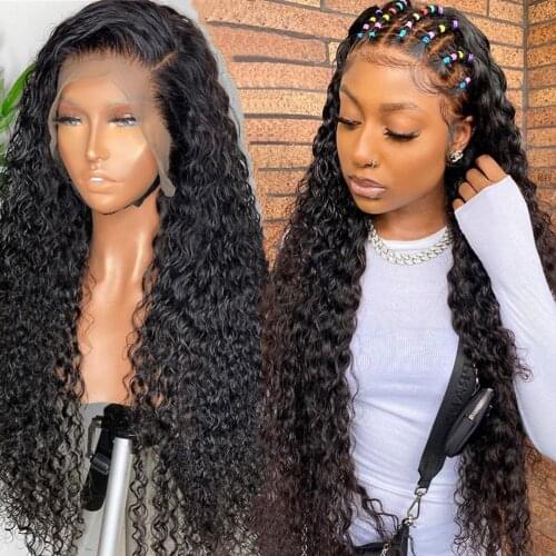 Curly Lace Front Wig Deep Wave Human Hair Lace Frontal Wigs For Women 180 Density 13X4 Deep Curly Lace Front Wig 4x4 Cosure Wig