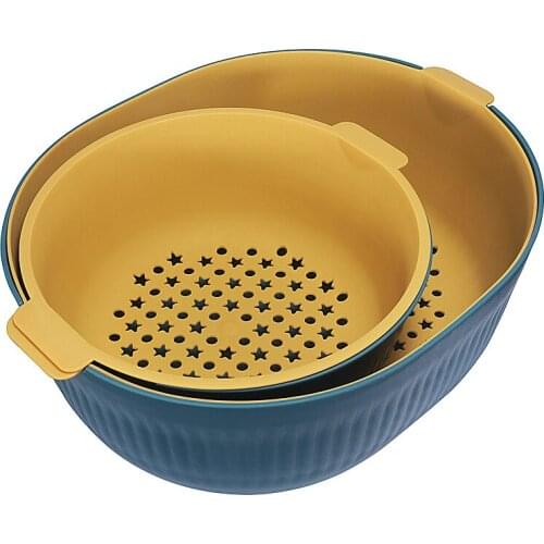 Plastic Kitchen Basket Bowl Washing Colander Baskets Kitchen Strainer Noodles Vegetables Fruit Drain Storage Basket