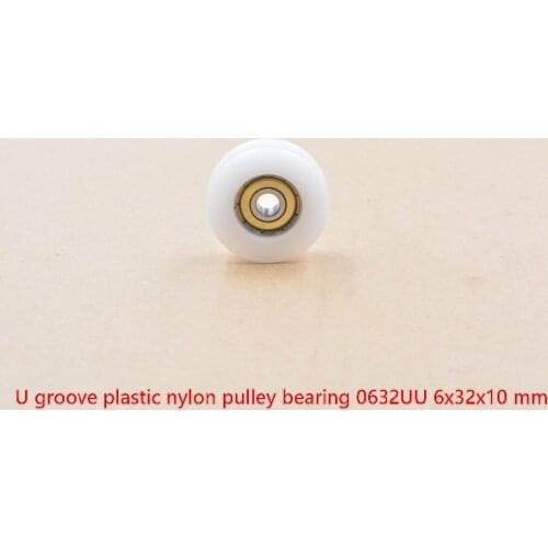 6mmx32mmx10mm 0632UU 6mm bearing door pulley bearing plastic covered mute bearing U groove embedded bearing 1pcs