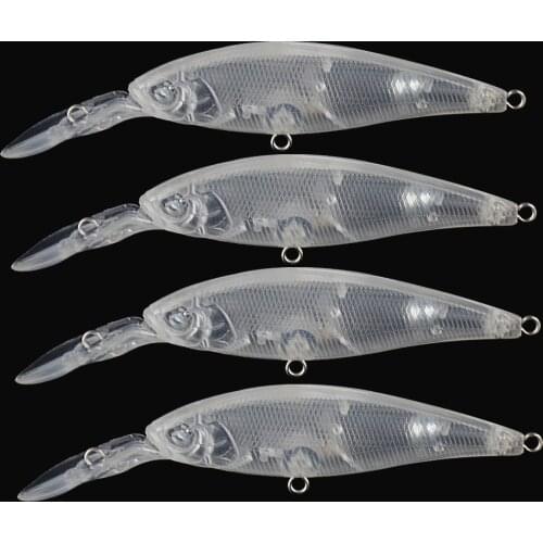 5Pcs Predator Fishing Blank Bait Wobbler Blank Embryo Body Without Hook Unpainted Transparent Fishing Gear Bass Lure Accessories