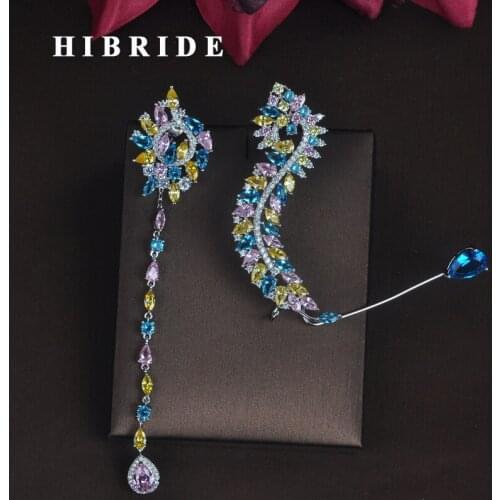 HIBRIDE New Unique Design Women Bride Party Show Drop Earrings Fashion Jewelry Brincos Pendientes Boucle d'oreille E-686