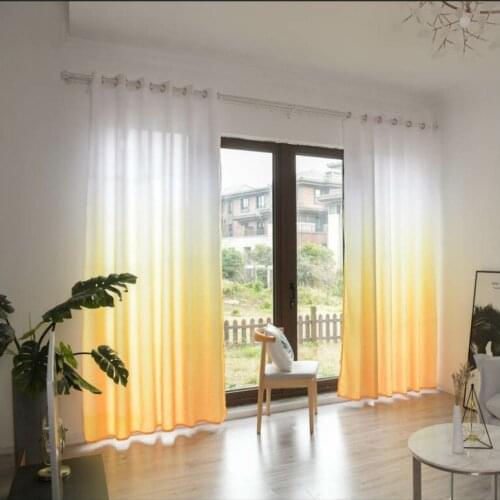 Nordic Style Colorful Tulle Sheer Light Ployester Chiffon Gradient Curtains for Home Living Room Bedroom window Decoration
