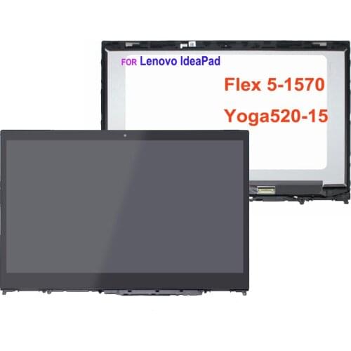 15.6" LCD Replacement For Lenovo IdeaPad Flex 5-15 Flex 5-1570 80XB 81CA FLEX 5-1580 Touch Screen Digitizer Assembly Yoga 520-15