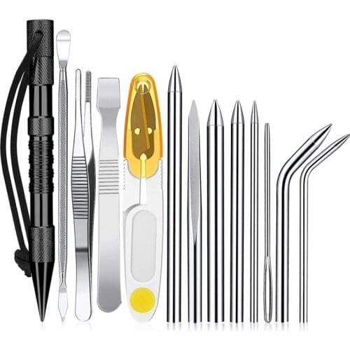 Paracord Stitching Needles Paracord Stitching Set Stainless Steel Umbrella Rope Bracelet Flattener Knitting Needles Tool