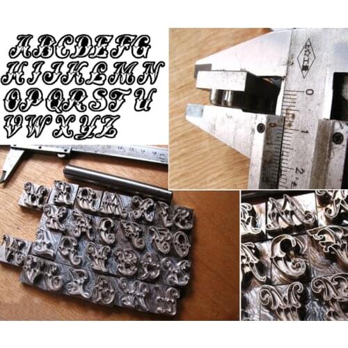 StohlmanTop20 leather carving font 26 capital letters Hand-work carving punches stamp craft with leather carving tools