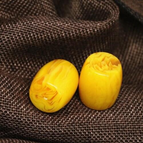 Factory outlet barrel tube beeswax pendant imitation yellow resin 3pcs high quality antique jewelry making 23*27mm B1895