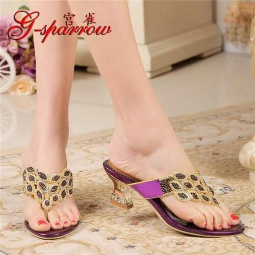 G-sparrow Diamond Sandals Female 2019 Summer New Fashion Rome Flip Flops Slippers Casual Shoes