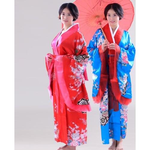 Women Japanese Traditional Costume Female Flower Japanese Kimono Dress for Stage Cosplay Lady Yukata Costume Kimono