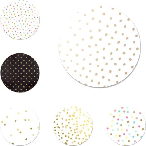 Gold Confetti Spots Dots Icons Pins Badge Decoration Brooches Metal Badges For Clothes Backpack Decoration