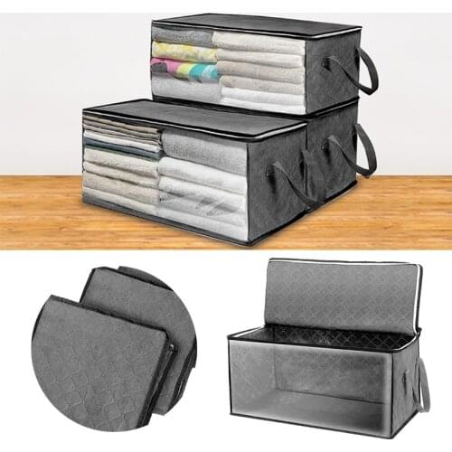 1/3 Pcs Foldable Non-woven Storage Box High Capacity Quilt Blanket Clothes Organizer Tidy Suitcase Container Box Home Storage