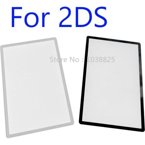 1pc For 2DS Black white Plastic Mirror Screen Lens Cover Top Upper LCD Screen Cover with Adhensive Tape for for Nintend 2DS