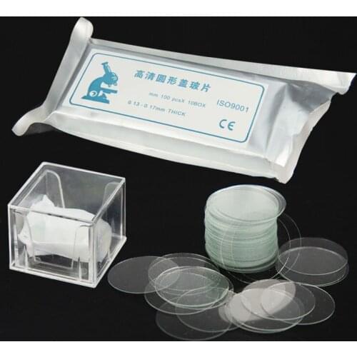 10mm 13mm 14mm 15mm Round Microscope Glass Slide Cover Slips Blank Slides Coverslip Thickness 0.13 - 0.17mm 10 Box 1000pcs