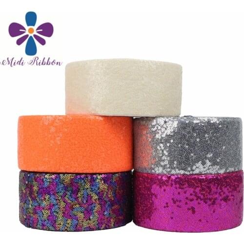 3"75mm Shiny Cutting Sequin Ribbon DIY Wedding Party Decor Hair Bowknows Making Orange Purple Silver 25yards/roll